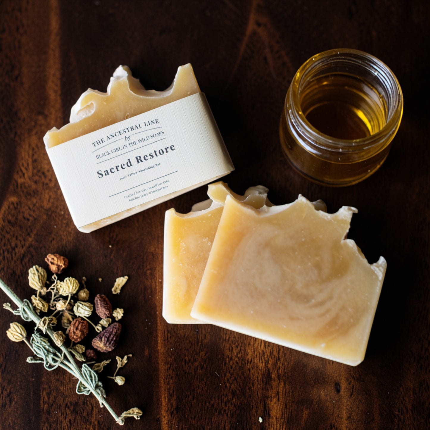 Sacred Restore | Ancestral Tallow & Honey Soap Bar for Dry Sensitive Skin 🌿