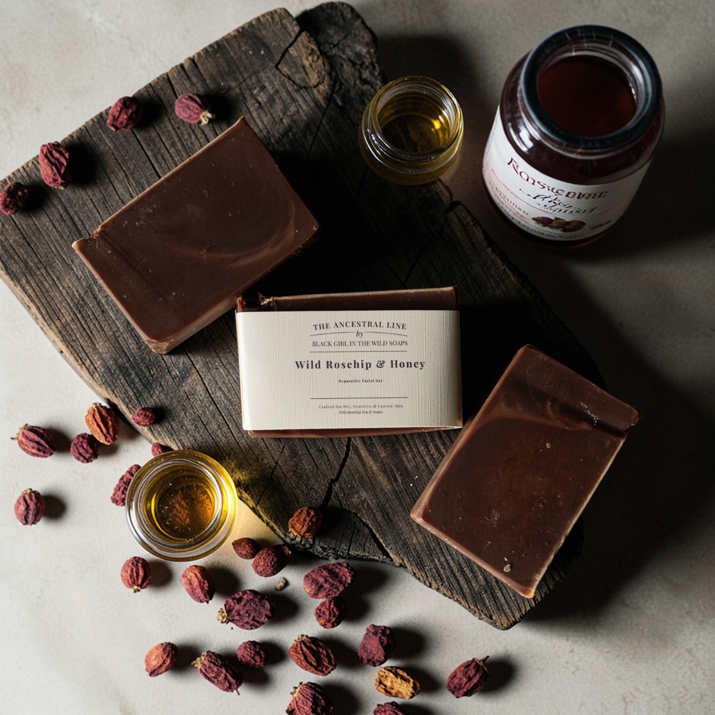 Wild Rosehip & Honey Facial Bar | Nourishing Botanical Face Soap