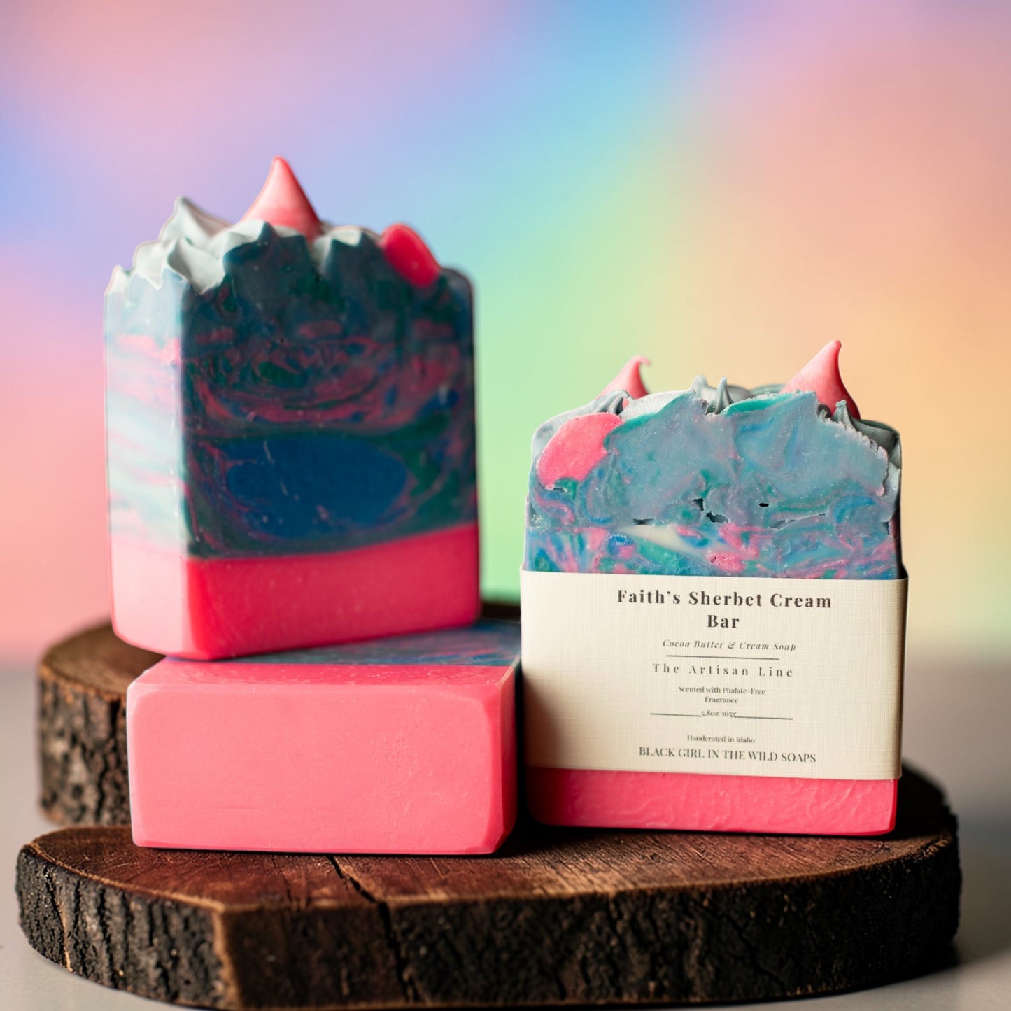 Faith’s Sherbet Cream Bar | Rainbow Sherbet Soap | Creamy Coconut Milk Soap
